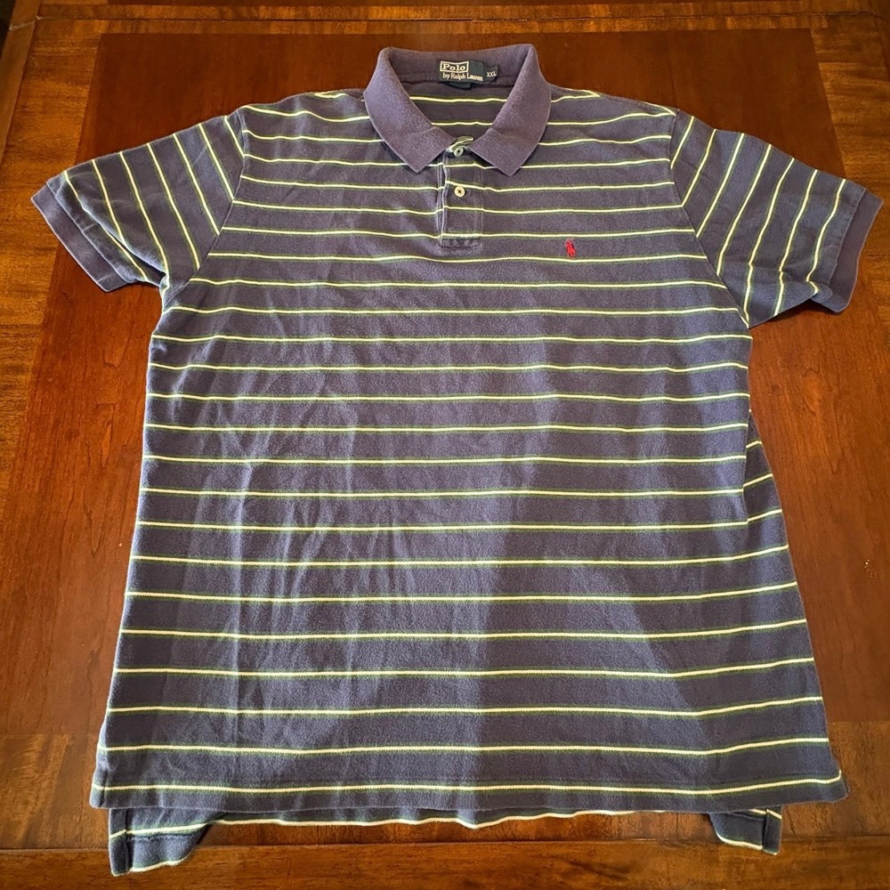 Polo Ralph Lauren Striped Polo Shirt XXL Purple Green Pink Pony Cotton